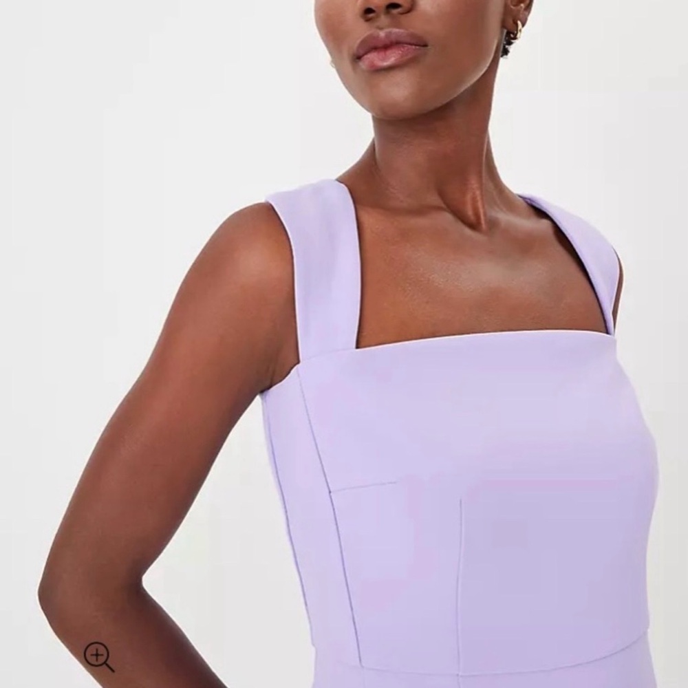 Ann Taylor Lavender Square-Neck Sheath Dress - Picture 3 of 10